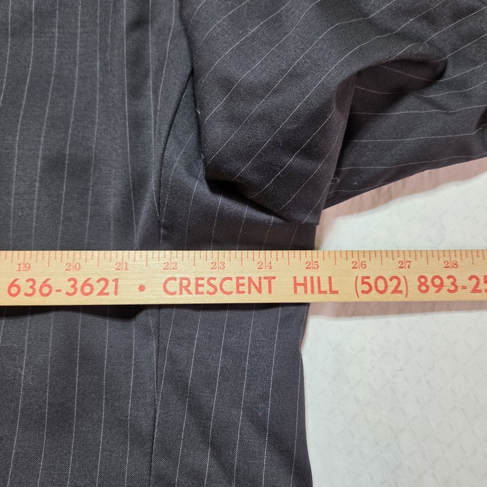 Gianfranco Ruffini Italy Blazer 48R Black Pinstripe 100% Wool Sport Coat Mens - Picture 14 of 16